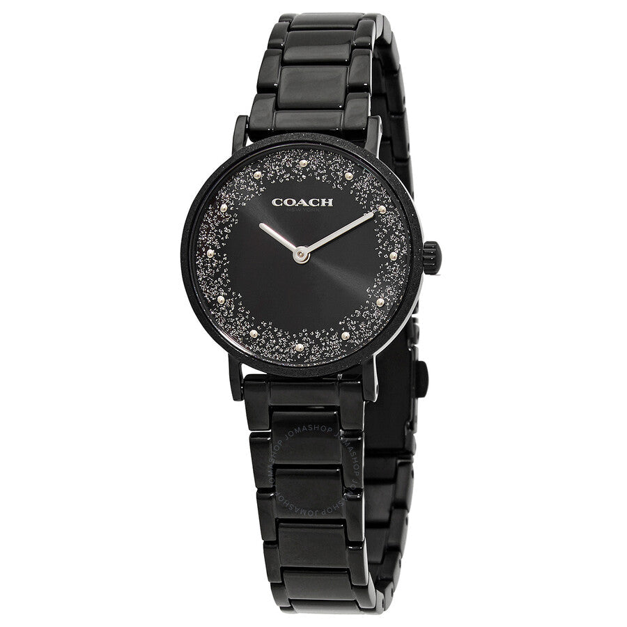 Coach Perry Black Ion Plated Dial Black Steel Strap Watch for Women - 14503641