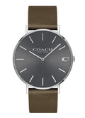 Coach Charles Grey Dial Brown Leather Strap Watch for Men - 14602153