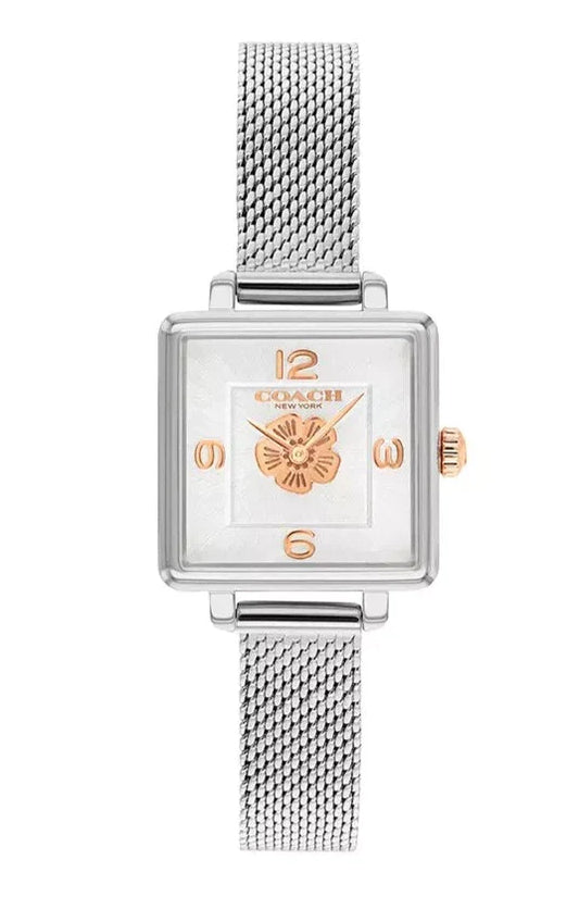 Coach Cass White Dial Silver Mesh Bracelet Watch for Women - 14503697