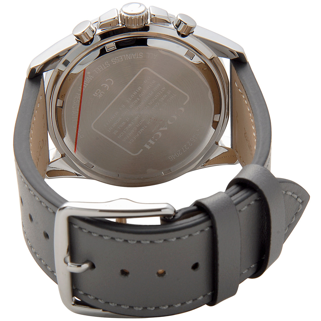 Coach Kent Grey Dial Grey Leather Strap Watch for Men - 14602561