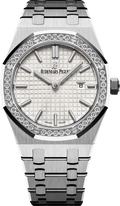 Audemars Piguet Royal Oak Quartz Diamonds White Dial Silver Steel Strap Watch for Women - 67651ST.ZZ.1261ST.01