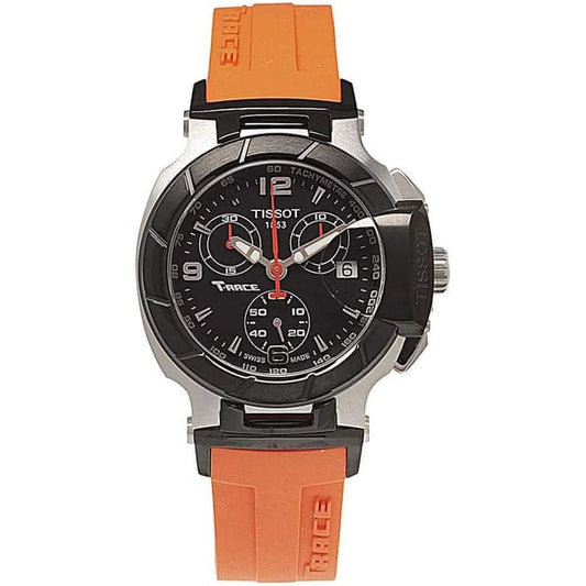 Tissot T Race Chronograph Black Dial Orange Rubber Strap Watch for Women - T048.217.27.057.00