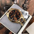 Michael Kors Slim Runway Tortoise Shell Dial Two Tone Steel Strap Watch for Women - MK4284