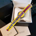 Gucci G Timeless Quartz Yellow & Purple Dial Yellow & Purple NATO Strap Watch For Men - YA1264069