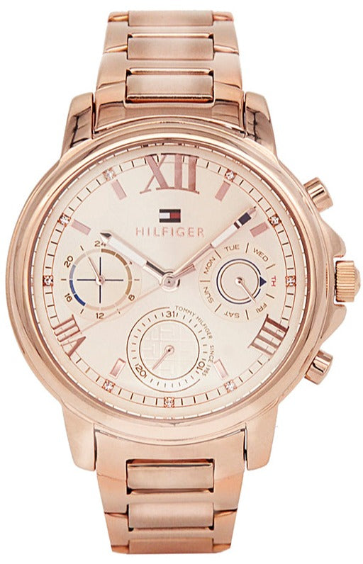 Tommy Hilfiger Claudia Rose Gold Dial Rose Gold Steel Strap Watch for Women - 1781743