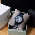 Guess Sunrise Multifunction Blue Dial Blue Steel Strap Watch for Women - W0448L10