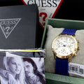 Guess Marina Multifunction White Dial Blue Rubber Strap Watch for Women - W1025L4