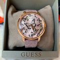 Guess Mariposa Pink Dial Pink Leather Strap Watch for Women - GW0008L2