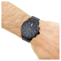 Tommy Hilfiger Kyle Quartz Blue Dial Black Steel Strap Watch for Men - 1791633