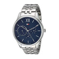 Tommy Hilfiger Damon Chronograph Blue Dial Silver Steel Strap Watch for Men - 1791416