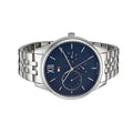 Tommy Hilfiger Damon Chronograph Blue Dial Silver Steel Strap Watch for Men - 1791416