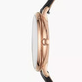 Fossil Jacqueline Mother of Pearl Dial Black Leather Strap Watch for Women - ES4535