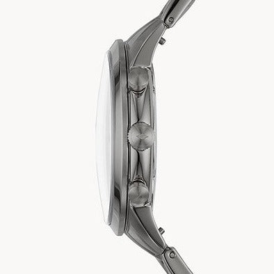 Fossil Townsman Chronograph Black Dial Silver Steel Strap Watch for Men - FS5349