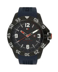 Tommy Hilfiger Cole Black Dial Blue Rubber Strap Watch for Men - 1790984