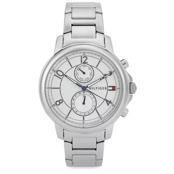 Tommy Hilfiger Claudia White Dial Silver Steel Strap Watch for Women - 1781819