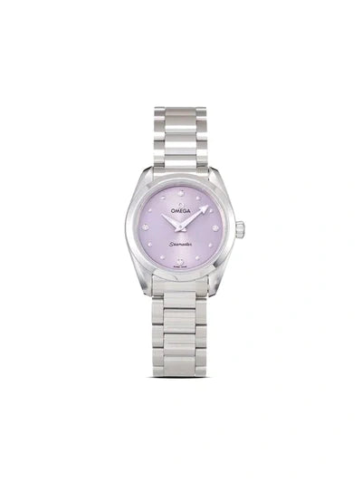 Omega Seamaster Aqua Terra Quartz Purple Dial Silver Steel Strap Watch for Women - 220.10.28.60.60.001