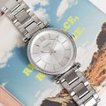 Fossil Carlie Silver Dial Silver Steel Strap Watch for Women - ES4341