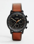 Fossil Goodwin Luggage Chronograph Black Dial Brown Leather Strap Watch for Men - FS5501