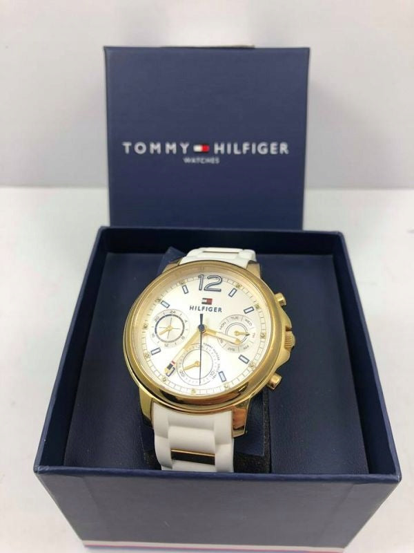 Tommy Hilfiger Claudiia White Dial White Steel Strap Watch for Women - 1781745