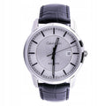 Calvin Klein Infinity Silver Dial Black Leather Strap Watch for Men - K5S341C6