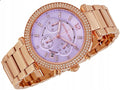 Michael Kors Parker Lilac Dial Gold Steel Strap Watch for Women - MK6169