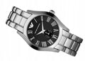 Emporio Armani Valente Black Dial Silver Steel Strap Watch For Men - AR0680