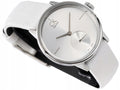 Calvin Klein Accent White Dial White Leather Strap Watch for Women - K2Y231K6