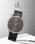 Calvin Klein Dress Grey Dial Black Leather Strap Watch for Women - K2Y2Y1CU