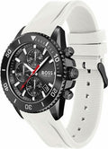 Hugo Boss Admiral Black Dial White Rubber Strap Watch for Men - 1513966