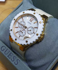Guess Overdrive Analog White Dial White Rubber Strap Watch for Women - W10614L2
