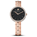 Swarovski Cosmopolitan Black Dial Rose Gold Steel Strap Watch for Women - 5517797