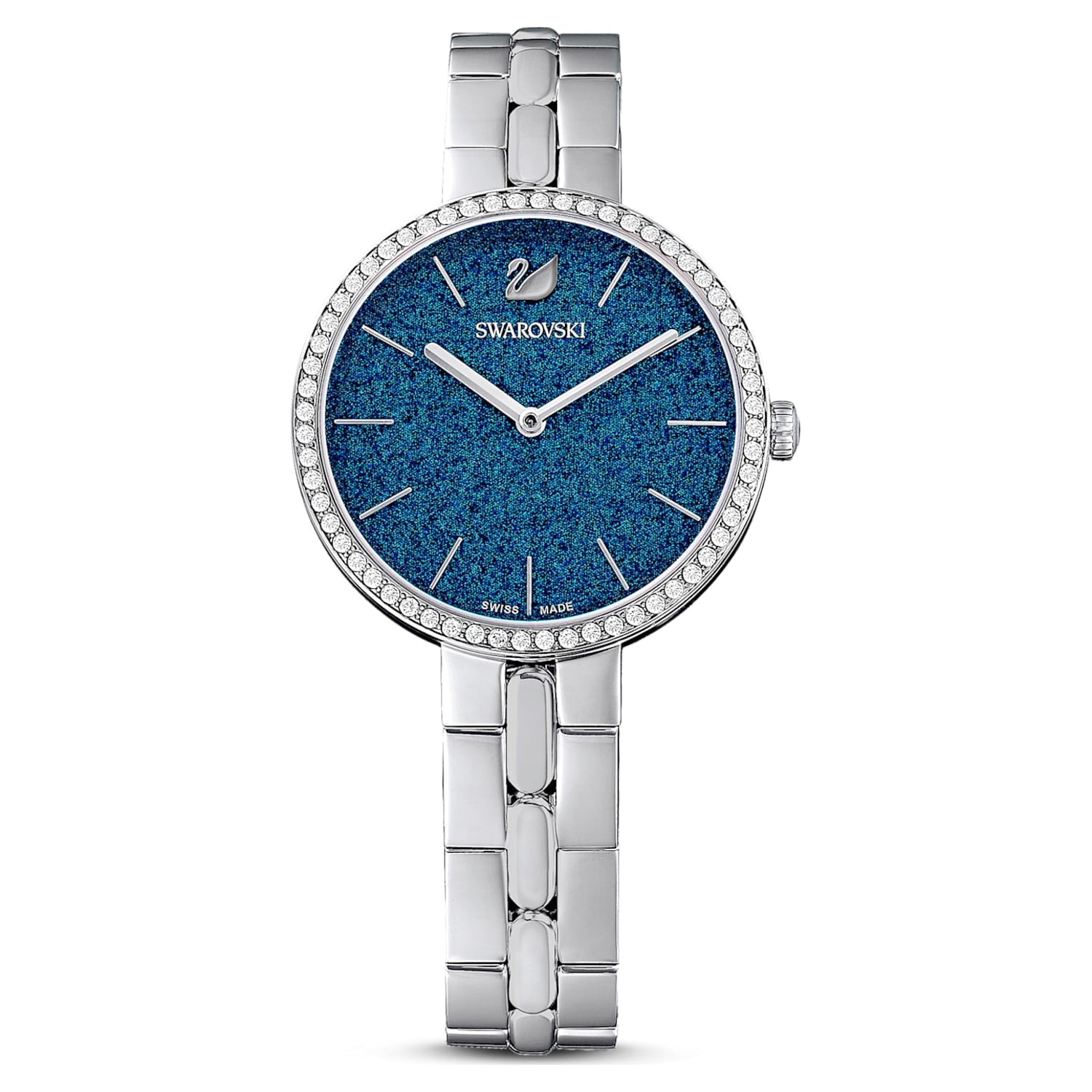 Swarovski Cosmopolitan Blue Dial Silver Steel Strap Watch for Women - 5517790