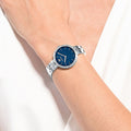 Swarovski Cosmopolitan Blue Dial Silver Steel Strap Watch for Women - 5517790