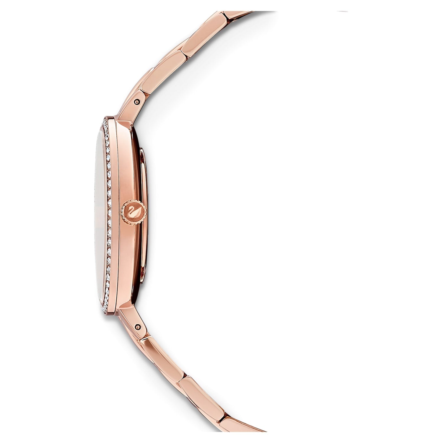 Swarovski Cosmopolitan Diamond Powder Silver Dial Rose Gold Steel Strap Watch for Women - 5517803