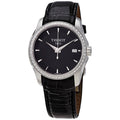 Tissot T Trend Couturier Diamonds Black Dial Black Leather Strap Watch for Women - T035.210.66.051.00