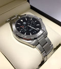 Tag Heuer Aquaracer Quartz Black Dial Silver Steel Strap Watch for Men - WAY111Z.BA0928