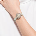 Swarovski Crystal Flower Grey Dial Grey Leather Strap Watch for for Women - 5552424