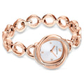 Swarovski Crystal Flower Silver Dial Rose Gold Steel Strap Watch for Women - 5547626