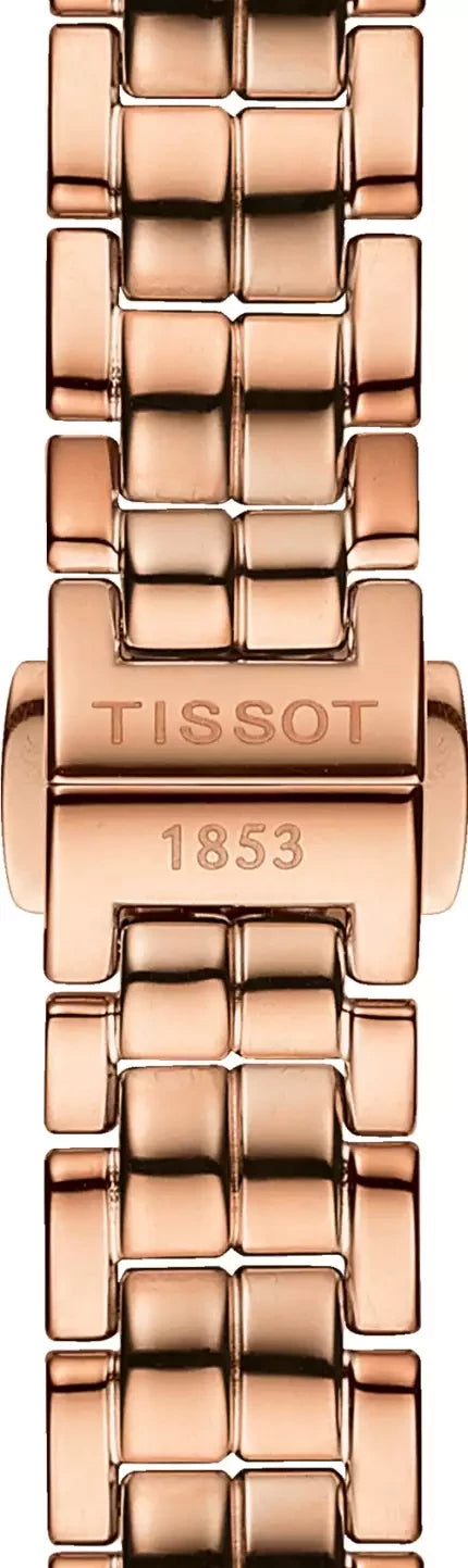 Tissot T Lady Flamingo Mother of Pearl Dial Rose Gold Steel Strap Watch For Women - T094.210.33.116.02