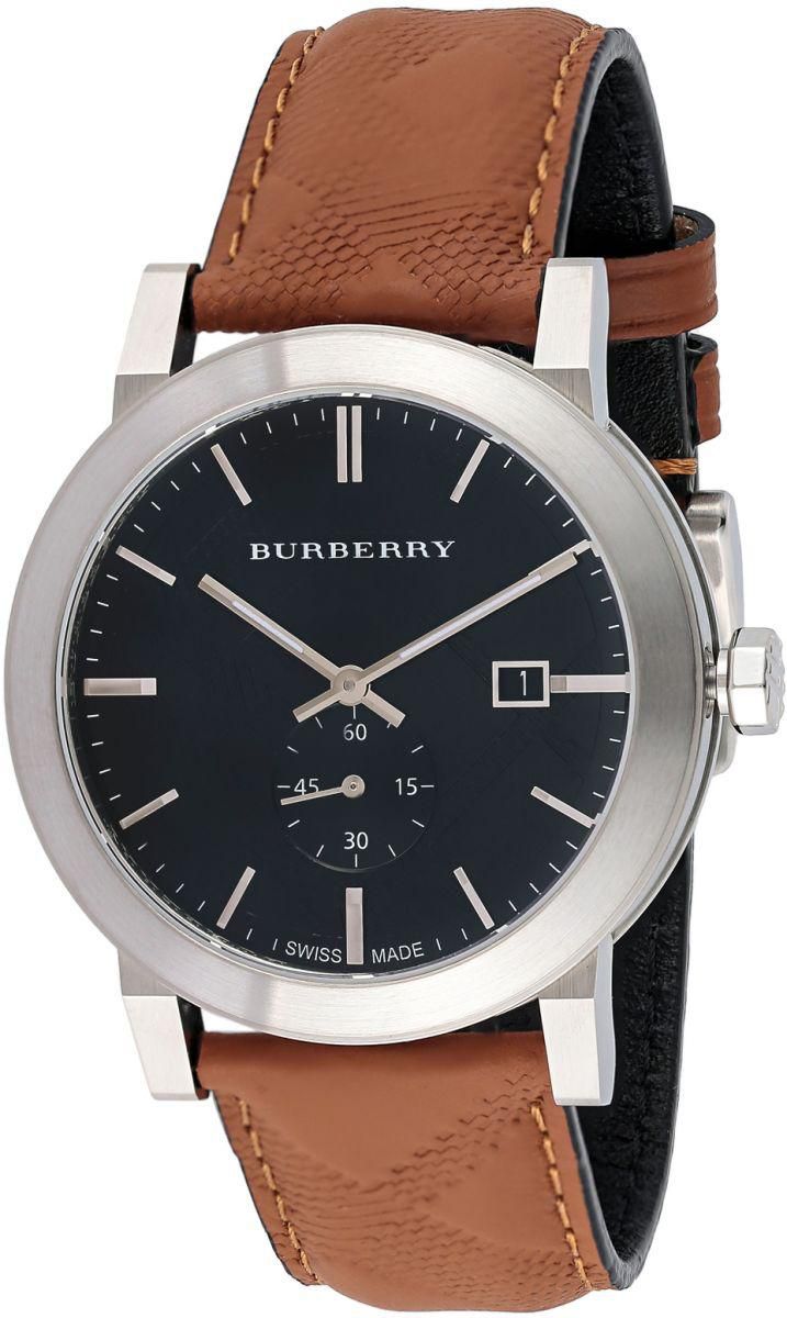 Burberry The City Black Dial Brown Leather Strap Watch for Men - BU9905