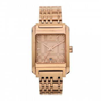 Burberry Nova Check Quartz Rose Gold Dial Rose Gold Stainless Steel Strap Watch for Women - BU1578