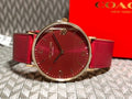 Coach Perry Red Dial Red Leather Strap Watch for Women - 14503867