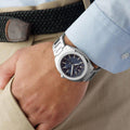 Gucci GG2570 Quartz Blue Dial Silver Steel Strap Watch For Men - YA142303