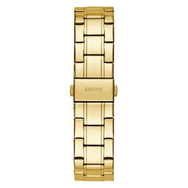 Guess Night Life Diamonds Black Dial Gold Steel Strap Watch for Women - GW0405L2