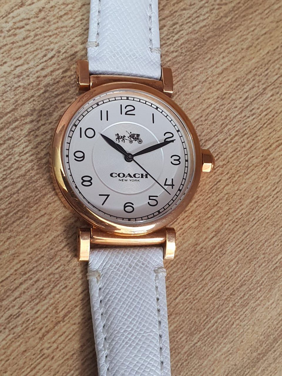 Coach Madison White Dial White Leather Strap Watch for Women - 14502408