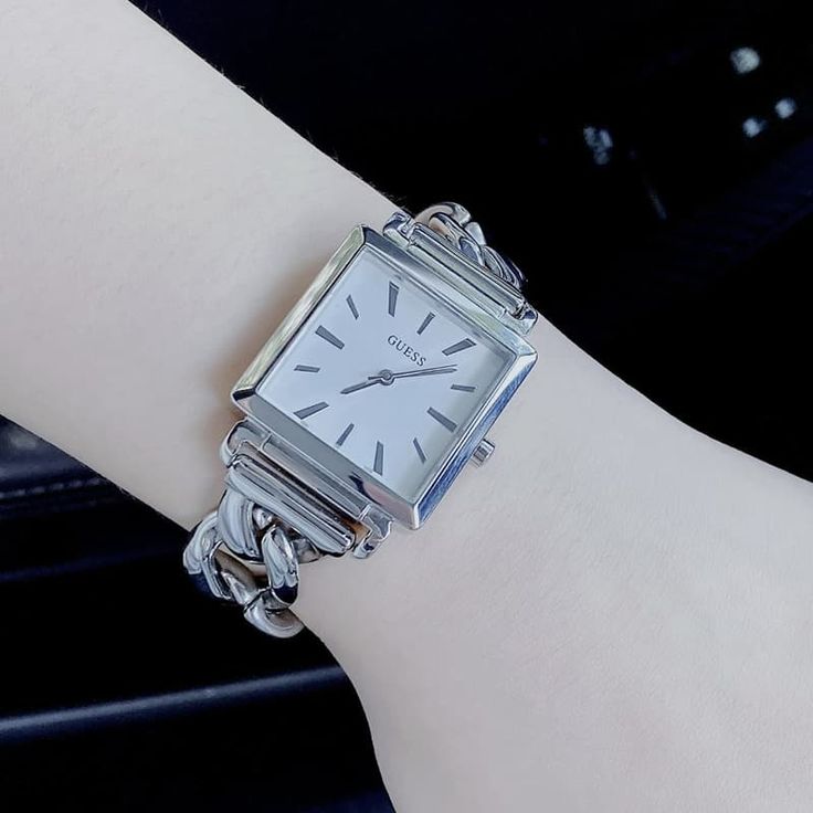 Guess Vanity Diamonds White Dial Silver Steel Strap Watch for Women - W1030L1