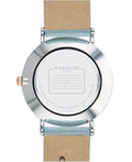 Coach Perry White Mother of Pearl Dial Turquoise Leather Strap Watch for Women - 14503271