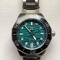 Tag Heuer Aquaracer Professional 300 Automatic Diamonds Green Dial Silver Steel Strap Watch for Women - WBP231K.BA0618