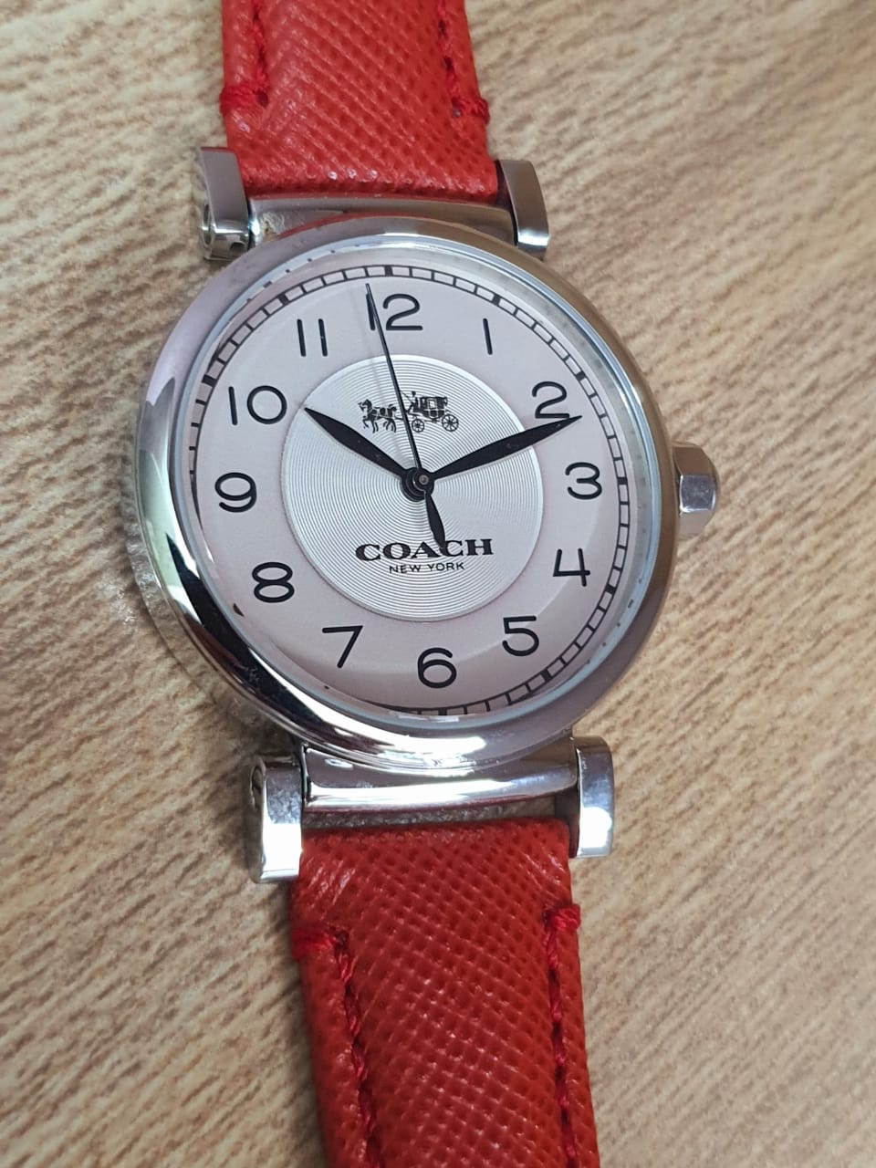 Coach Madison White Dial Red Leather Strap Watch for Women - 14502407