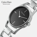 Calvin Klein Dainty Black Dial Silver Steel Strap Watch for Women - K7L23141